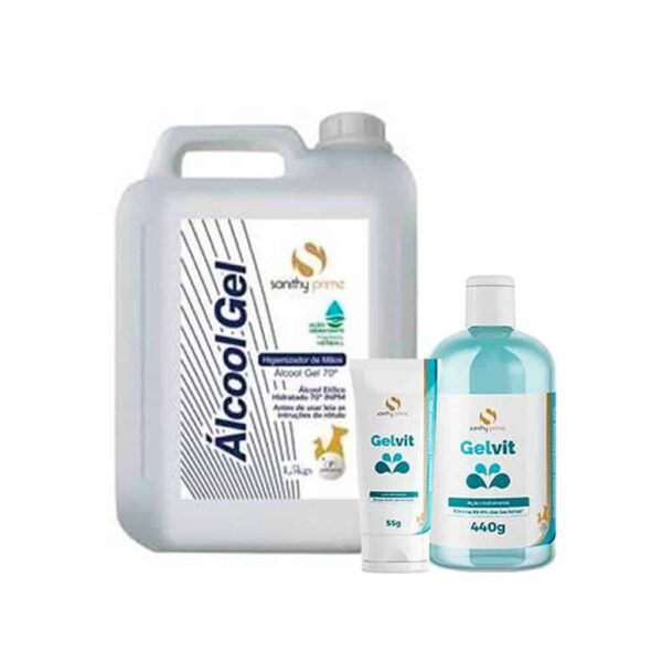 Álcool GELVIT Antisséptico Hidratante Sanithy Prime - 440g - Image 2