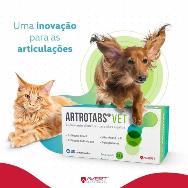 Suplemento Alimentar Avert Artrotabs Vet para Cães e Gatos - 30 Comprimidos - Image 2