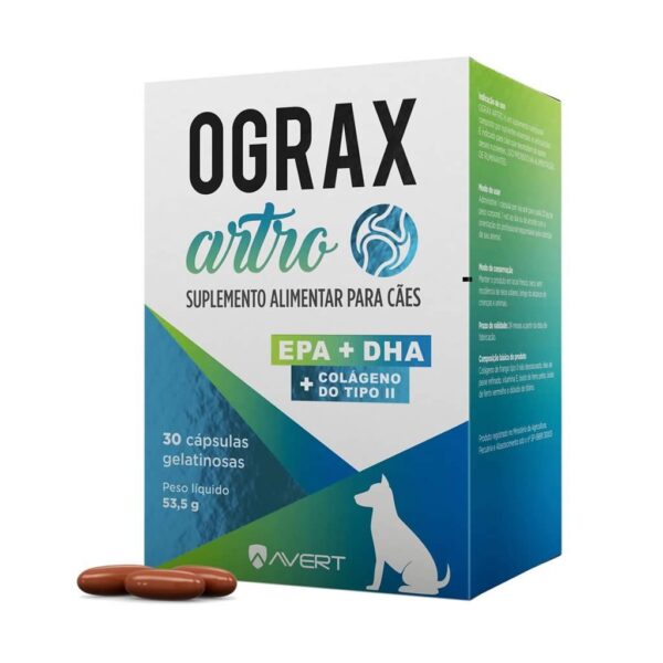 Suplemento Alimentar Ograx Artro Avert para Cães - 30 Cápsulas