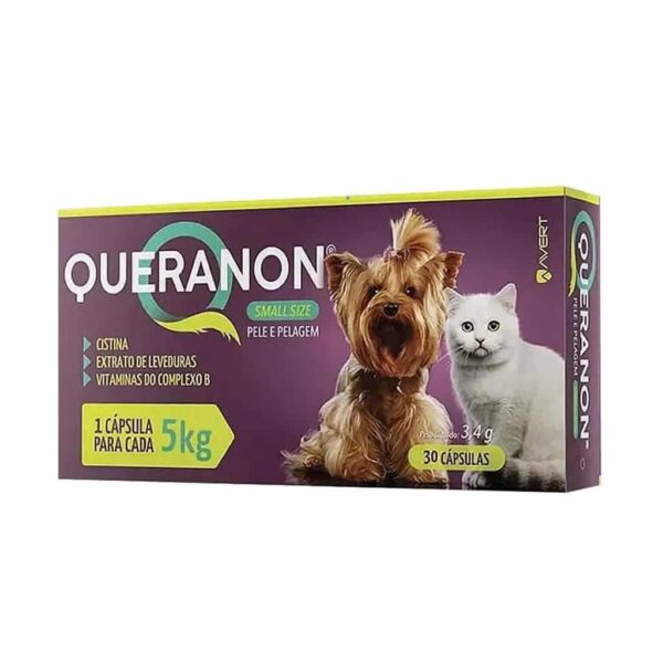 Suplemento Alimentar Queranon Small Size Avert para Cães e Gatos - 5Kg - 30 Cápsulas