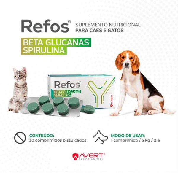 Suplemento Nutricional Avert Refos Beta Glucanas Spirulina - 30 Comprimidos - Image 2