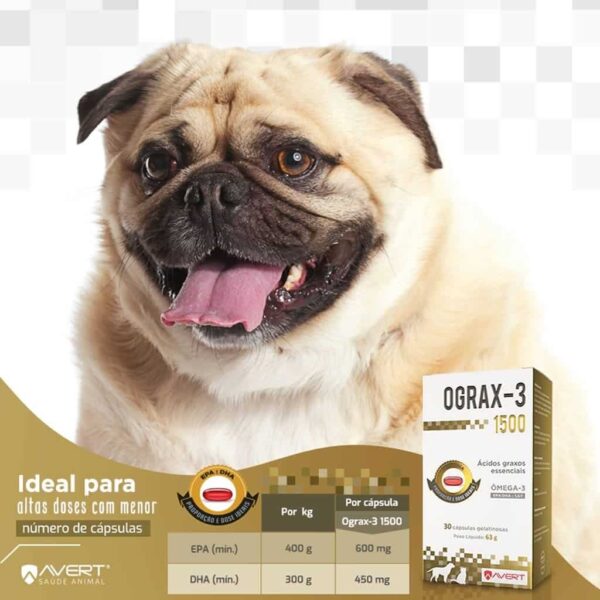 Suplemento Ograx-3 1500 para Cães Avert - 30 Cápsulas - Image 2