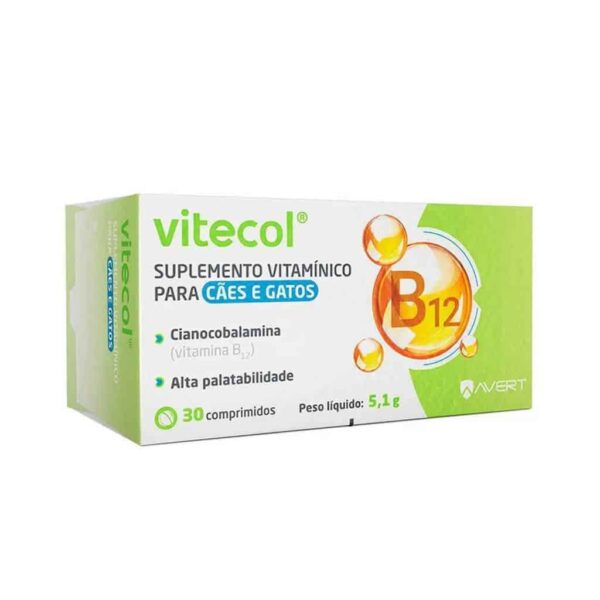 Suplemento Vitamínico Avert Vitecol para Cães e Gatos - 30 Comprimidos