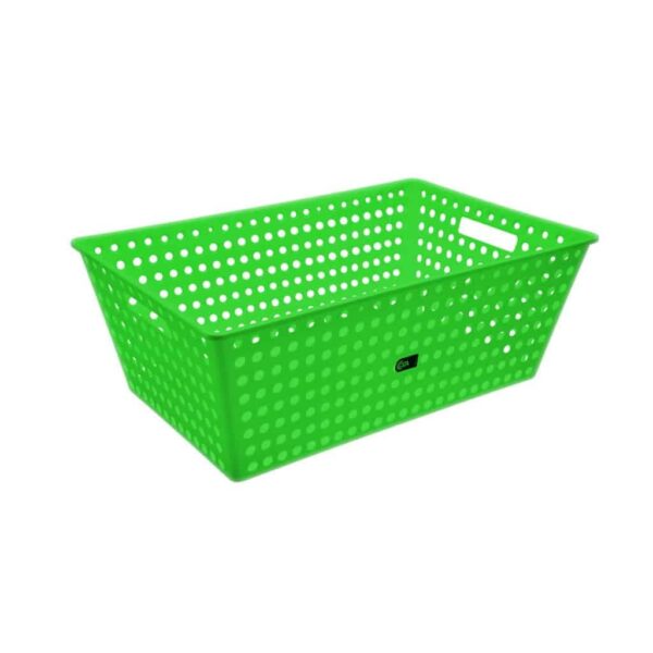 Cesta Organizadora Coza Empilhável 60x38x22 - Verde Fluorescente