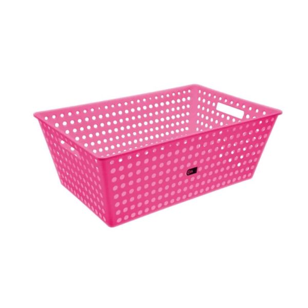 Cesta Organizadora Coza Empilhável 60x38x22 - Pink Fluorescente