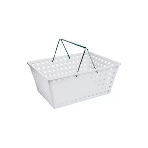 Cesta Organizadora Coza Empilhável 38x29x16cm com Alça - Branco