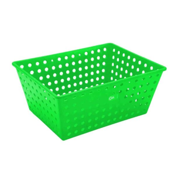 Cesta Organizadora Coza Empilhável 29x19x12cm Verde Fluorescente