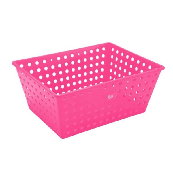 Cesta Organizadora Coza Empilhável 29x19x12cm  - Pink Fluorescente