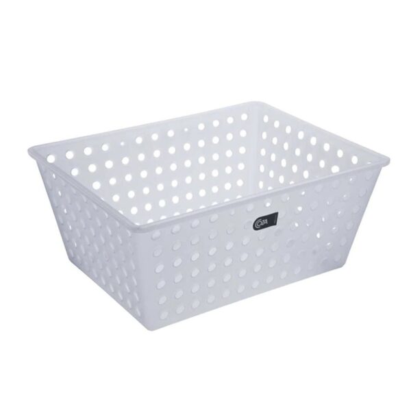 Cesta Organizadora Coza Empilhável 29x19x12cm - Branco