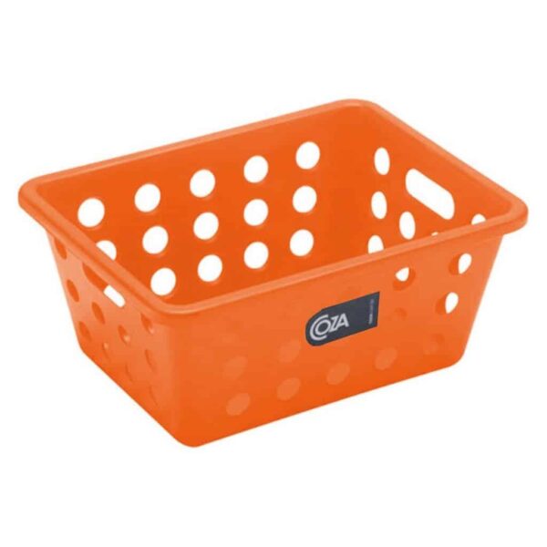 Cesta Organizadora Coza Empilhável 18X14X8 - Laranja Fluorescente