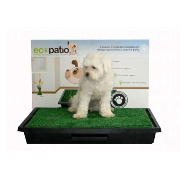 EcoPatio Sanitário Canino com Grama - 67x47x9cm - Quebrado