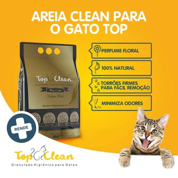 Areia Higiênica Top Clean Premium para Gatos Pethy Group 4kg - Image 2