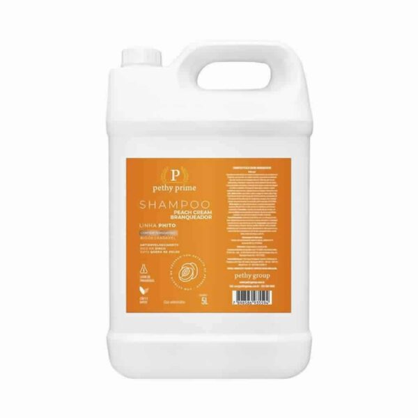 Shampoo Branqueador Peach Cream Pethy Prime 5L