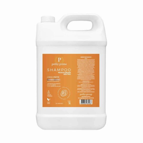 Shampoo Neutro Peach Cream Pethy Prime 5L