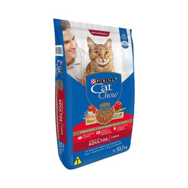 Ração Cat Chow Gatos Adultos Carne Nestlé Purina 10,1kg - Image 2