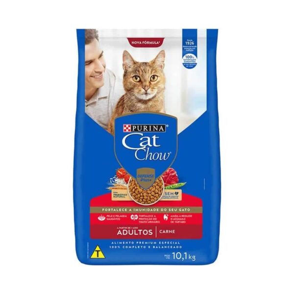 Ração Cat Chow Gatos Adultos Carne Nestlé Purina 10,1kg