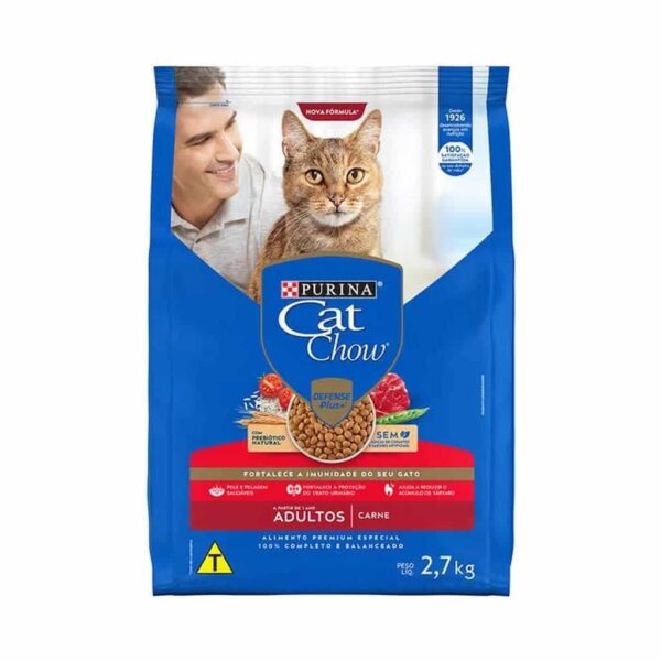 Ração Cat Chow Gatos Adultos Carne Nestlé Purina 2,7kg