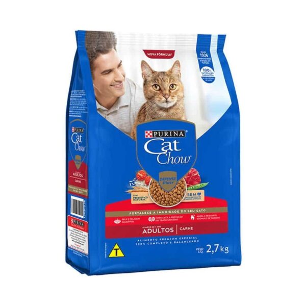 Ração Cat Chow Gatos Adultos Carne Nestlé Purina 2,7kg - Image 2