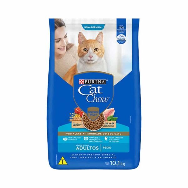 Ração Cat Chow Gatos Adultos Peixe Nestlé Purina 10,1kg