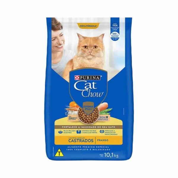 Ração Cat Chow Gatos Castrados Frango Nestlé Purina 10,1kg