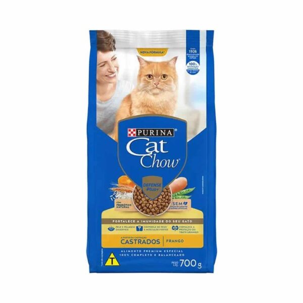 Ração Cat Chow Gatos Castrados Frango Nestlé Purina 700g