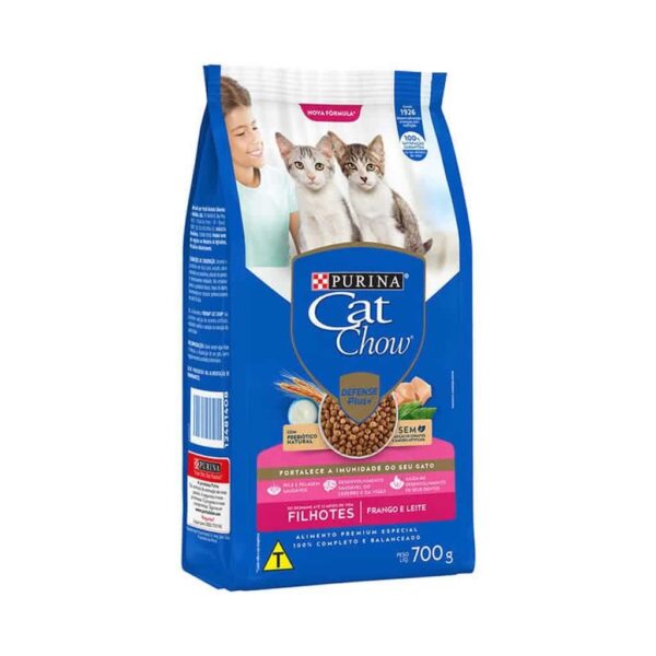 Ração Cat Chow Gatos Filhotes Frango e Leite Nestlé Purina 700g - Image 2