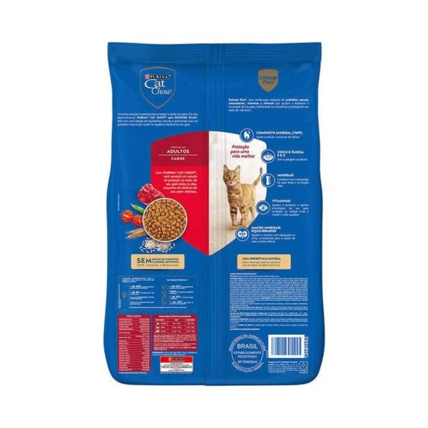 Ração Cat Chow Gatos Adultos Carne Neslté Purina 7,5kg - Image 3