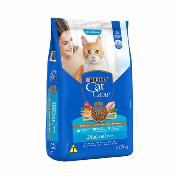 Ração Cat Chow Gatos Adultos Peixe Nestlé Purina 7,5kg - Image 2