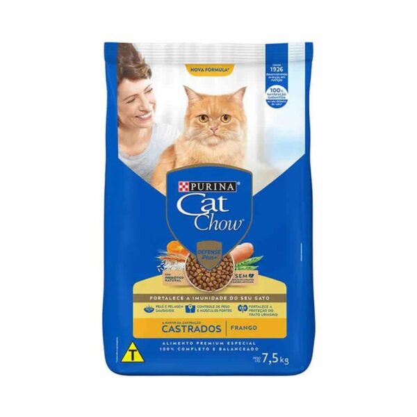 Ração Cat Chow Gatos Castrados Frango Nestlé Purina 7,5kg