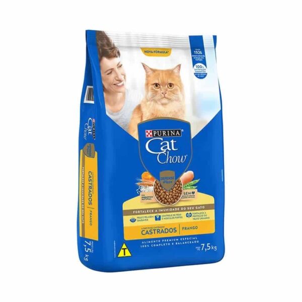 Ração Cat Chow Gatos Castrados Frango Nestlé Purina 7,5kg - Image 2