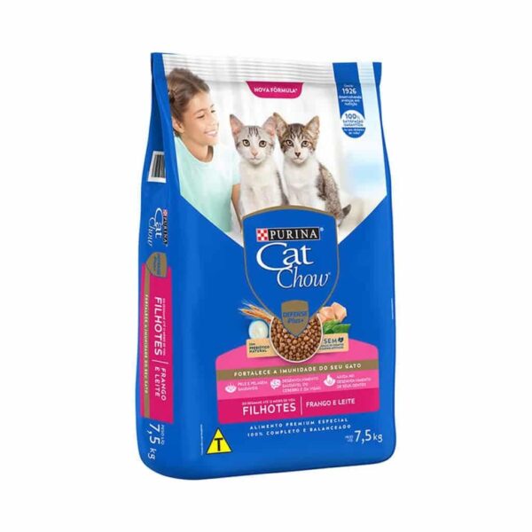 Ração Cat Chow Gatos Filhotes Frango e Leite Nestlé Purina 7,5kg - Image 2