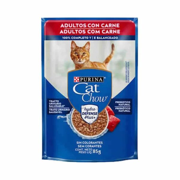 Sachê Cat Chow Gatos Adultos Carne ao Molho Nestlé Purina 85g com 15 unidades - Image 2