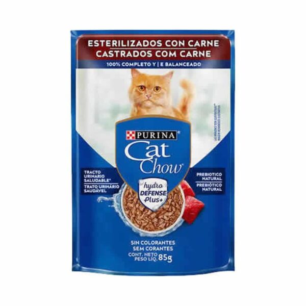 Sachê Cat Chow Gatos Castrados Carne ao Molho Nestlé Purina 85g com 15 unidades - Image 2