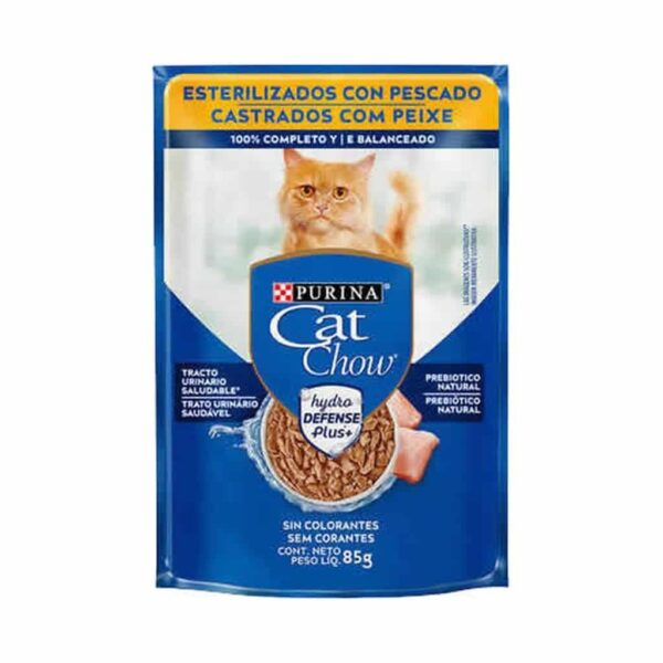 Sachê Cat Chow Gatos Castrados Peixe ao Molho Nestlé Purina 85g com 15 unidades - Image 2