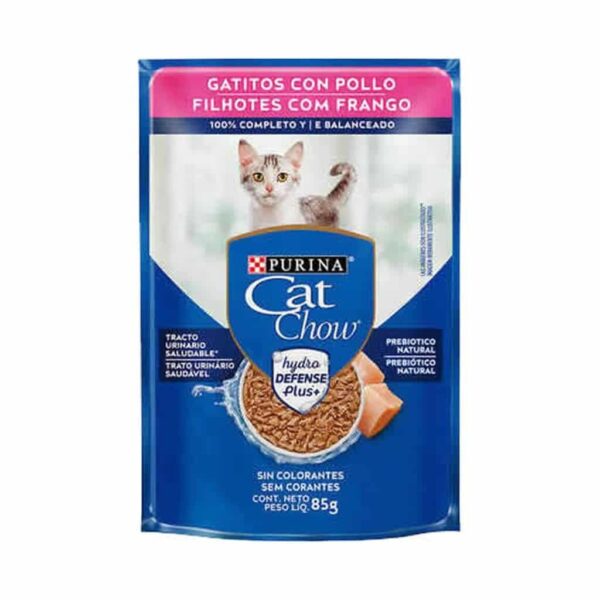 Sachê Cat Chow Gatos Filhotes Frango ao Molho Nestlé Purina 85g com 15 unidades - Image 2