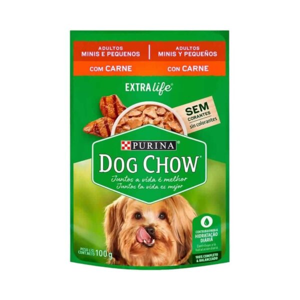 Sachê Dog Chow Cães Adultos Carne Minis e Pequenos Nestlé Purina 100g - 15un - Image 2