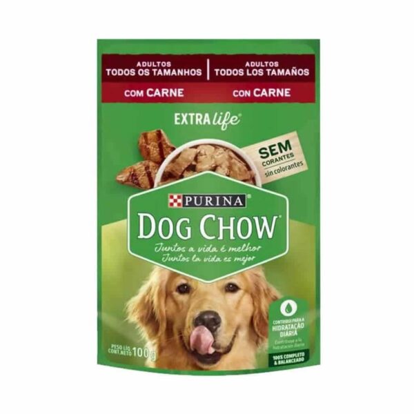 Sachê Dog Chow Cães Adultos Carne Todos os Tamanhos Nestlé Purina 100g - 15un - Image 2