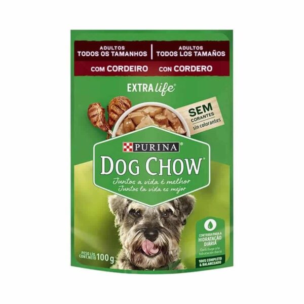 Sachê Dog Chow Cães Adultos Cordeiro Todos os Tamanhos Nestlé Purina 100g - 15un - Image 2