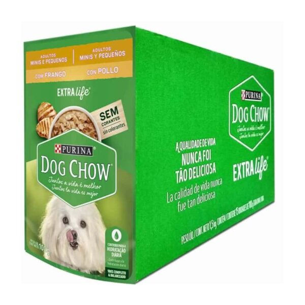 Sachê Dog Chow Cães Adultos Frango Minis e Pequenos Nestlé Purina 100g - 15un