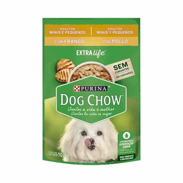 Sachê Dog Chow Cães Adultos Frango Minis e Pequenos Nestlé Purina 100g - 15un - Image 2