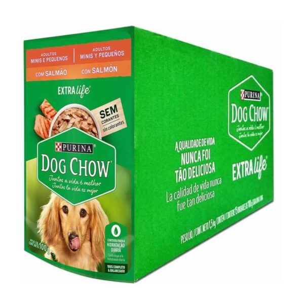 Sachê Dog Chow Cães Adultos Salmão Minis e Pequenos Nestlé Purina 100g - 15un