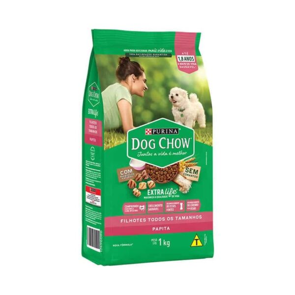 Ração Dog Chow Cães Filhotes Papita Carne e Frango Nestlé Purina 1kg - Image 2