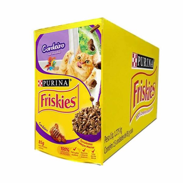 Sachê Friskies Gatos Adultos Cordeiro ao Molho Nestlé Purina 85g - 15un