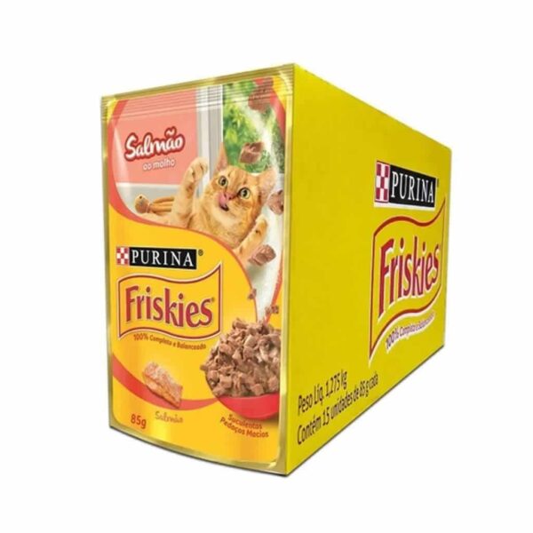 Sachê Friskies Gatos Adultos Salmão ao Molho Nestlé Purina 85g - 15un