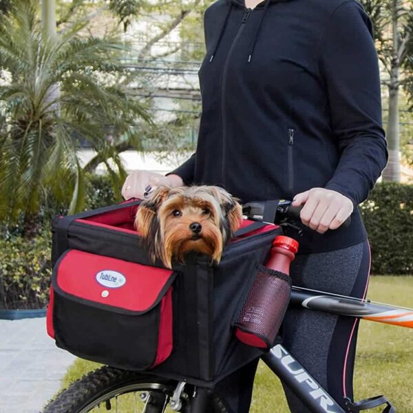 Assento Transbike Vermelho Tubline para Cães e Gatos - Bicicleta - Image 3