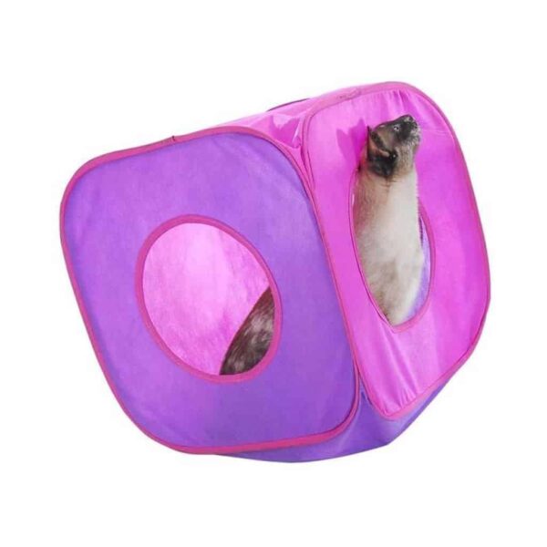 Brinquedo Tubline Kubo Divertido para Gatos - Lilás com Rosa