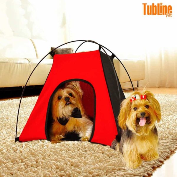 Barraca Pet Camping Vermelha para Cães de Pequeno Porte Tubline - Image 2