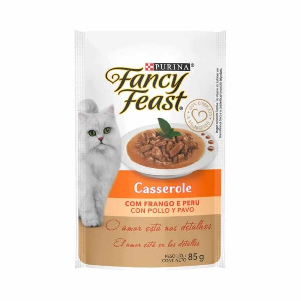 Sachê Fancy Feast Gatos Adultos Casserole Frango e Peru Nestlé Purina 80g - 15un - Image 2