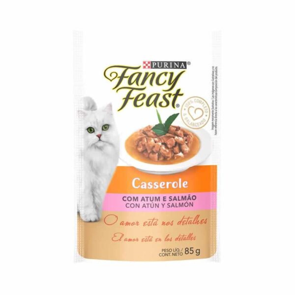 Sachê Fancy Feast Gatos Adultos Casserole Atum e Salmão Nestlé Purina 80g - 15un - Image 2