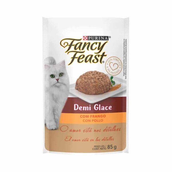 Sachê Fancy Feast Gatos Adultos Demi Glace Frango Nestlé Purina 80g - 15un - Image 2